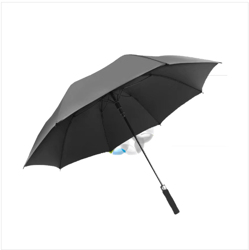 (Кол-во в коробке 50 шт) Гольф-зонт 8K с прямой ручкой и черным покрытием (черный цвет)
