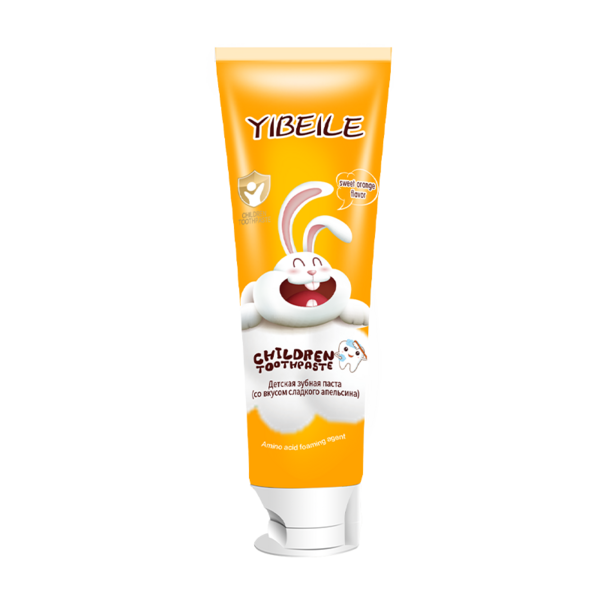 (Кол-во в коробке 24 шт) YIBEILE Детская зубная паста со вкусом апельсина 80г