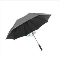 (Кол-во в коробке 50 шт) Гольф-зонт 8K с прямой ручкой и черным покрытием (черный цвет)